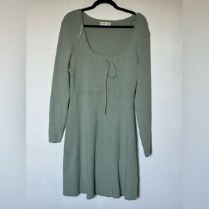 Hollister Womens XX Large Green Babydoll Knit Mini Dress Square Neck Y2K